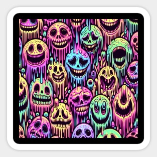 Smiley meltdown artwork Sticker